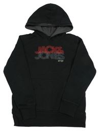 Černá mikina s logem a kapucí Jack & Jones