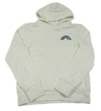 Bílá třpytivá mikna s duhou a kapucí Yigga