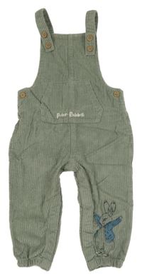 Khaki laclové manšestráky s králíčkem 