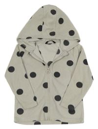 Světlešedá puntíkatá fleecová propínací mikina s kapucí George