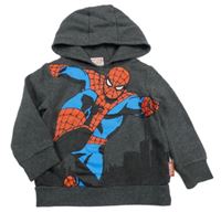 Šedá mikina se Spidermanem a kapucí Marvel