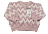 Nové - Růžovo-bílý svetr Primark