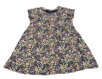 Tmavomodré bavlněné květované šaty Kiki&Koko