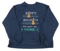 Tmavomodrá mikina s potiskem Sinsay