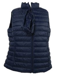 Nové - Dámská tmavomodrá šusťáková prošívaná zateplená vesta + sáček Dunnes