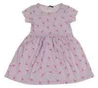 Lila šaty s plameňáky Tessentials