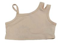 Světlerůžový žebrovaný crop top zn. Shein