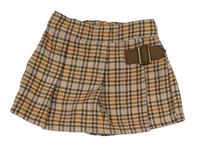 Růžovo-hnědo-oranžová vzorovaná skort vlněná sukně Next 