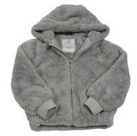 Šedá kožešinová podšitá bunda s kapucí George