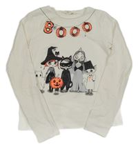 Bílé triko s halloweenskými dívkami H&M