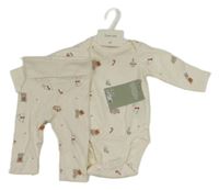 Nové- 2set- smetanové body s obrázky + lehké tepláky H&M