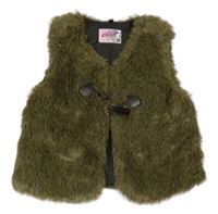 Hnědá kožešinová podšitá vesta Alive