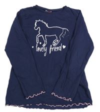 Tmavomodré triko s koněm Yigga