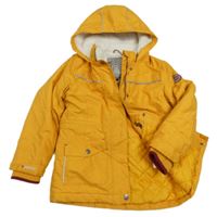Žlutá šusťáková zimní bunda s kapucí C&A
