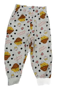 Bílé puntíkaté pyžamové kalhoty - Hej hafí!