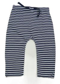 Tmavomodro-bílé pruhované lehké tepláky Matalan