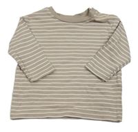 Béžovo-bílá pruhovaná mikina M&S