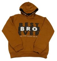 Rezavá mikina s nápisem a kapucí Dopodopo