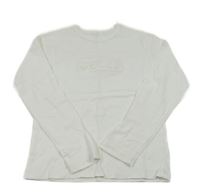 Bílé triko s 3D logem Sisley