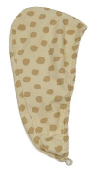 Smetanovo-béžový vzorovaný froté turban na vlasy