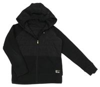 Černá šusťákovo/fleecová bunda s kapucí Dunnes