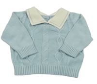 Světlemodrý svetr s límečkem Shein