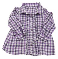 Fialovo-bílá kostkovaná halenka Topomini