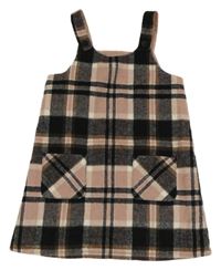 Růžovo-černé kostkované šaty s kapsami F&F