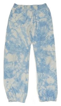 Světlemodro-bílé batikované tepláky C&A