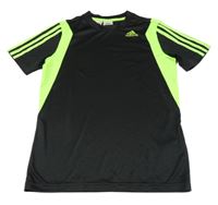 Černo-neonově zelené sportovní tričko Adidas