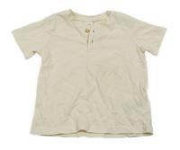 Smetanové tričko s knoflíky H&M