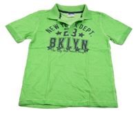 Zelené polo tričko s nápisy a čísly Yigga