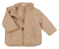 Světlerůžová šusťáková prošívaná jarní zateplená bunda H&M