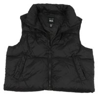 Černá šusťáková zateplená crop vesta New Look