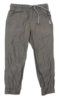 Šedé plátěné cuff kalhoty H&M
