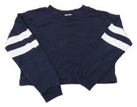 Tmavomodrá crop mikina H&M