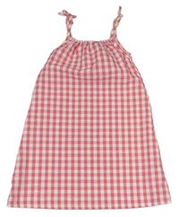 Růžovo-bílé kostkované krepové šaty Nutmeg