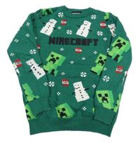 Tmavozelený svetr Minecraft Primark