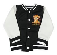 Černo-bílá propínací baseballová mikina se lvem