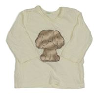 Smetanové triko s pejskem Benetton 