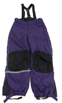 Fialovo-černé šusťákové oteplovačky s odepínacími kšandami H&M