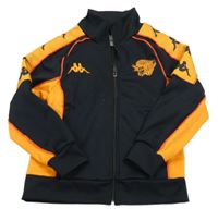 Černo-oranžová sportovní propínací mikina s logy Kappa 
