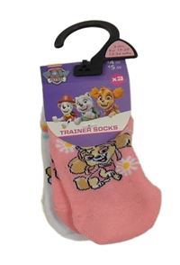 Nové - 3x - Růžové + bílé + žluté ponožky s Paw Patrol vel. 19-22