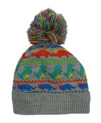 Šedá pletená podšitá čepice s dinosaury George 