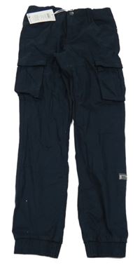 Nové - Tmavomodré plátěné cargo cuff kalhoty Name it