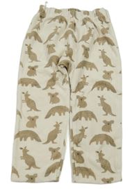 Béžové sametové kalhoty se zvířátky C&A