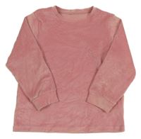 Světlerůžová plyšová mikina s leopardy 