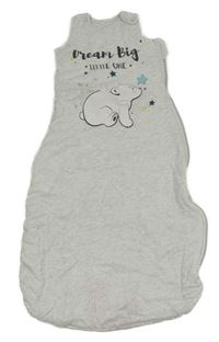 Šedý zateplený spací pytel s medvídkem Pocopiano 