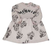 Světlerůžové teplákové šaty s Minnií Disney 