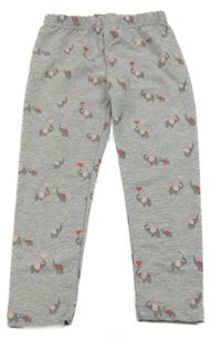 Šedé melírované legíny se slony Topolino